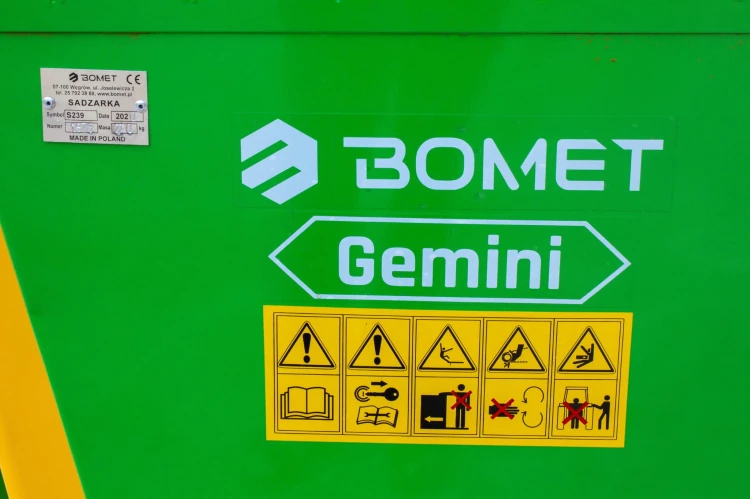 SADZARKA 2 RZĘDOWA GEMINI S239 ROZSTAW 62,5-67,5 BOMET 180L